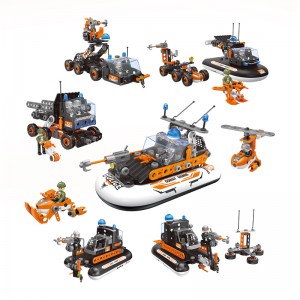172db City Coast Guard építőelem készlet STEAM barkácscsavarok anyák összeszerelő teherautó helikopter csónak építő játékok gyerekeknek