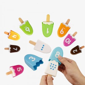 Gyerekek oktatás Popsika alakú számegyeztető játék Színes digitális matematika tanulás Ice-Lolly játék Baba Montessori játékkészletek