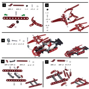 287PCS Metal Building Block Model Take-part Race Car Educational Children DIY Screwing Metal Assembly Toys
