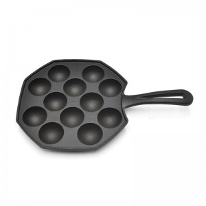 Cast iron fry mini egg pan with 12 holes