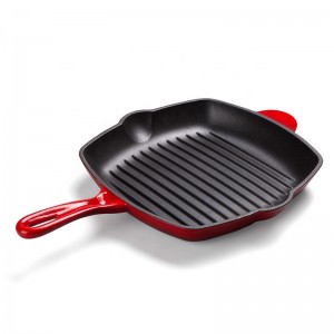 cast iron enamel steak grill pan
