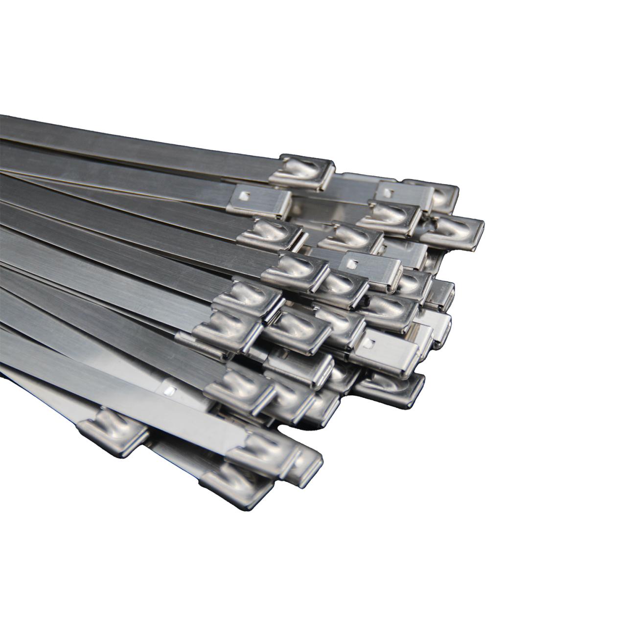 Beurat-Tugas Stainless Steel Zip Dasi - 100 Pack 0.3 "x11.8" pikeun Pamakéan Indoor sareng Luar