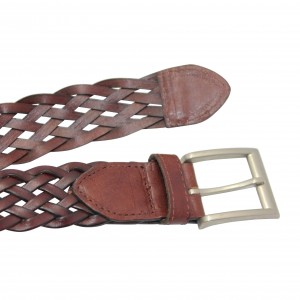 Simple Leather Belt with Engraved Buckle 35-13060