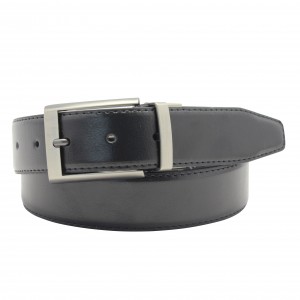 Men Reversible Two-Colors Split Leather Belt Wholesale Custom Men Fashion Jean Trouser Buckle Changeable Belt