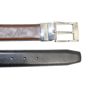Wide Leather Reversible Belt with Intricate Tooling 35-23302