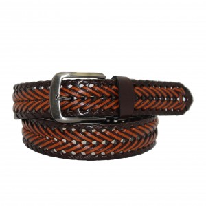 Classic Leather Braided Belt for Timeless Style 35-23391