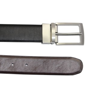 Embellished Suede Reversible Belt with Metal Accents 35-23425