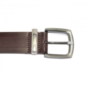 Tan&Black Edge Jeans Belt With A Pin Buckle For Men Genuine Leather Belt