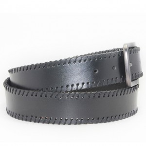 Black Studded Jeans Belt For Men Genuine Leather Belt