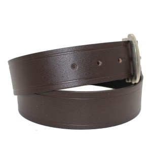 Distressed Brown Leather Jeans Belt with Unique Texture 40-23404