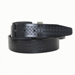 Personalized Leather Belt with Nameplate Buckle
