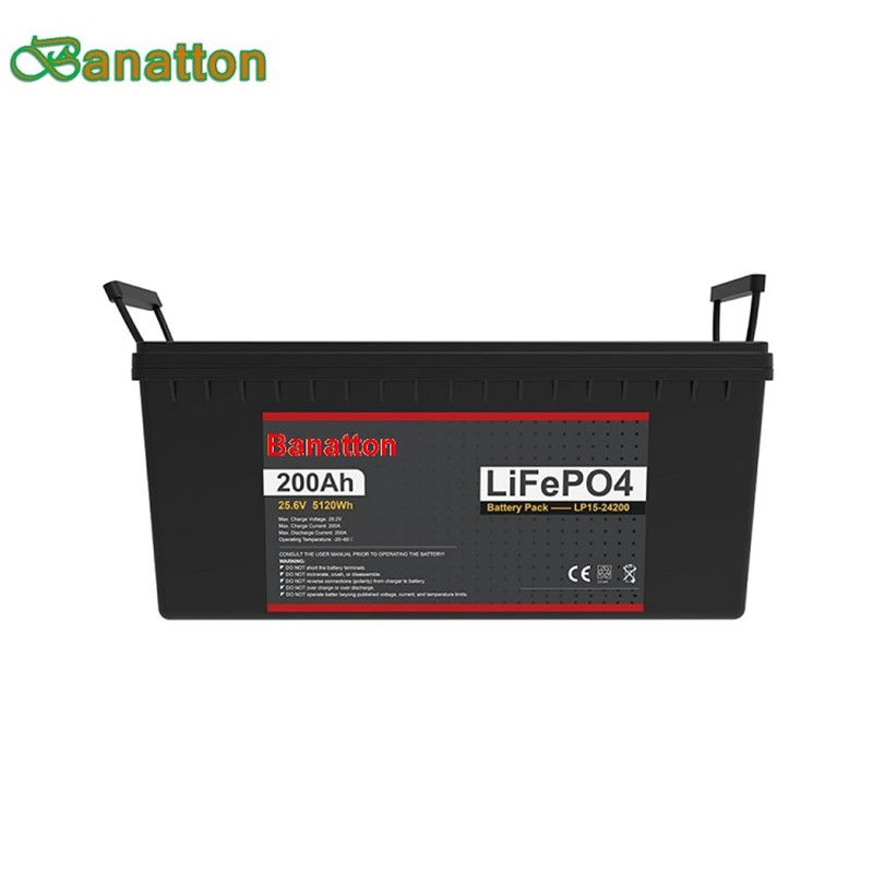 Banatton Lifepo4 Lithium Battery Pack 24v 25.6v 100ah 150ah 200ah ho an'ny rafitra herinaratra elektrika