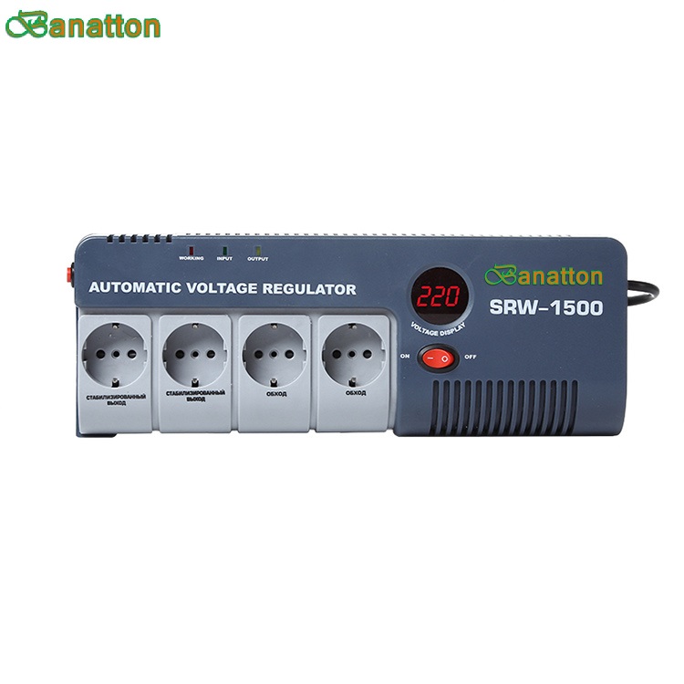 Banatton SRW 500VA 1000VA 1500VA Imah Portabel Socket Relay Tipe Regulator Tegangan AC
