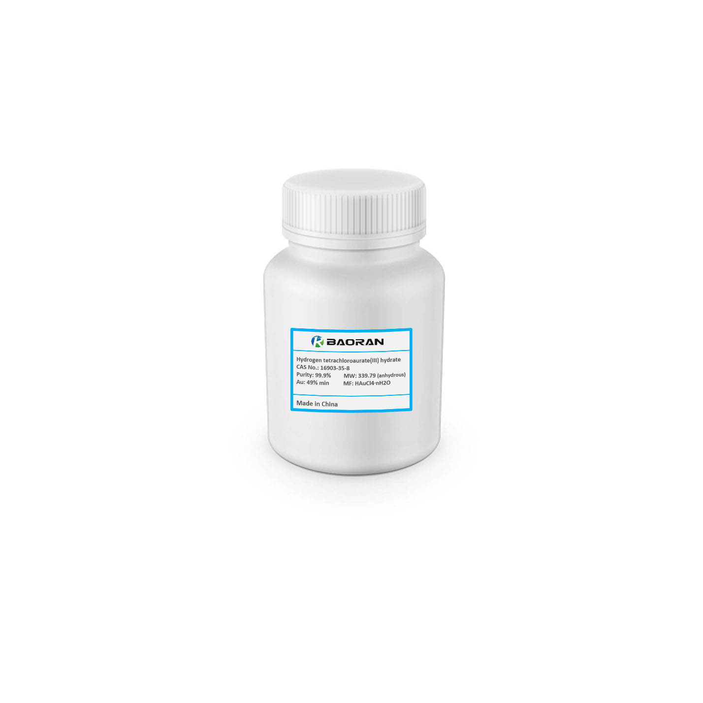 99.9% អ៊ីដ្រូសែន tetrachloroaurate (III) hydrate CAS 16903-35-8