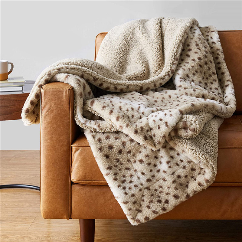 Blanket, 60″x70″ – Beige Animal Print Featured Image