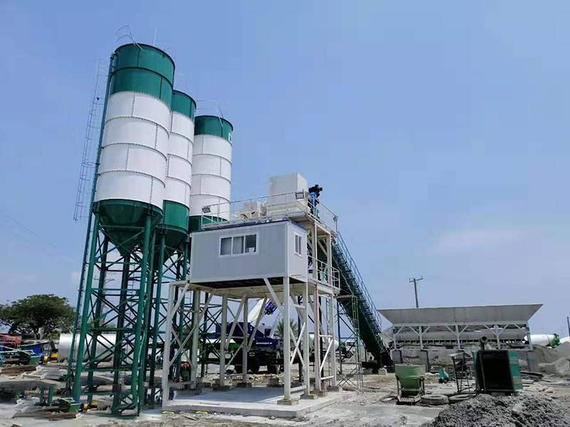 HZS120 concrete batching plant in Philippines