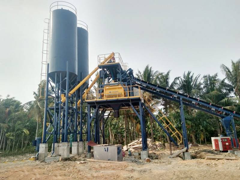 HZS90 concrete batching plant in Indonesia