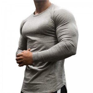 पुरुषों की लंबी बांह की जिम फिटनेस टी-शर्ट