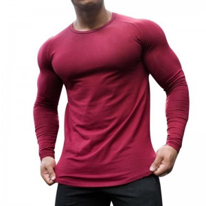 T-shirt da fitness da palestra da uomo a maniche lunghe