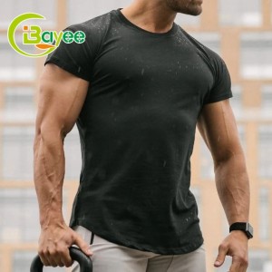 Camisetas Gym Fitness de manga curta para homes