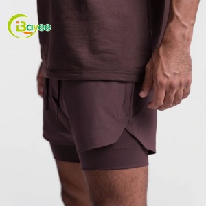 Pantalóns curtos de fitness transpirables para homes de verán personalizados