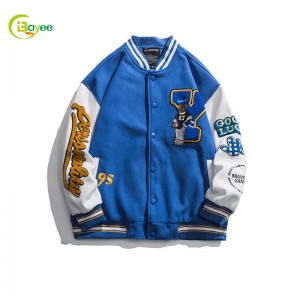 Custom nga Logo Baseball Loose Casual Varsity Sport Jersey Jacket