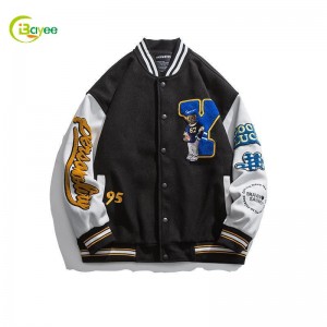 Custom Logo Baseball Solve Casual Varsity Sport Jersey Jacket