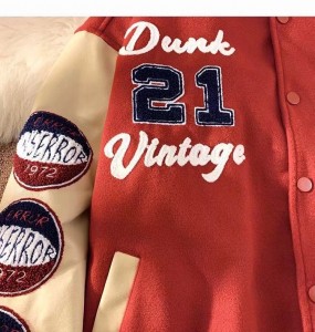Custom Logo Leather Sleeves Chenille Embroidery College Baseball Men's Varsity Jackets