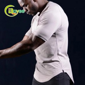 Izikibha ze-Men's Short Sleeve Gym Fitness