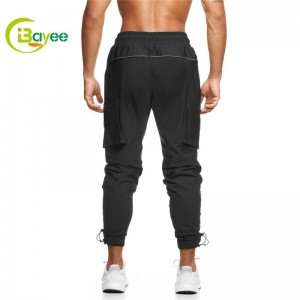 ໂລໂກ້ custom zip pocket sweatpants ຜູ້ຊາຍ