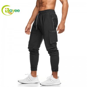 pantalones de chándal con logotipo personalizado y bolsillo con cremallera para hombre