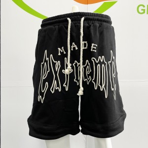 Pantallona të shkurtra me logo me printim 3D të veshjeve të rrugës për meshkuj