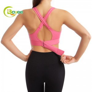 Zip Zip Front High Impact Strappy Back Support Sport Bra