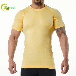Camiseta de entrenamiento de compresión muscular para ximnasia