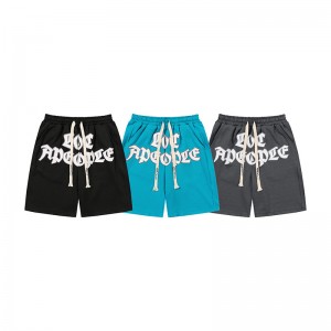 Terry French ụmụ nwoke 100% Owu Embroidery Patch Logo Shorts