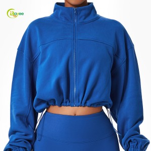 Trainingsjacks met oversized cropped hoodie voor dames