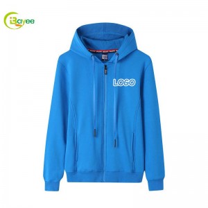 Custom French Terry Zip Up Hoodie Clothing Manufacturers