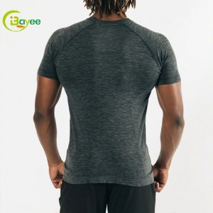 လေ့ကျင့်ရေး Compression Muscle Fitness Gym T Shirt