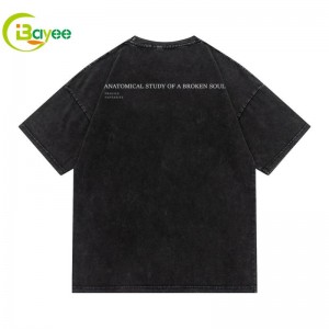 تی شرت با طرح اسید شسته دیجیتال چاپ شده