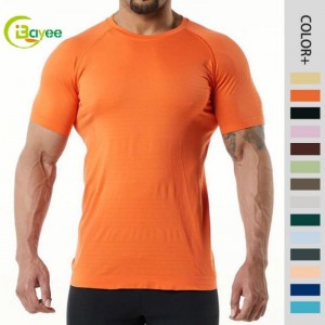 Camiseta de ginástica de compressão muscular para treinamento