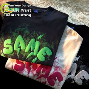 3D Puff Printing Logó túlméretezett pólóhoz