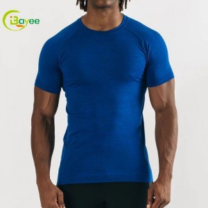Camiseta de ginástica de compressão muscular para treinamento