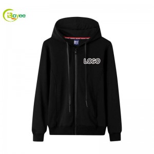 Kev cai Fabkis Terry Zip Up Hoodie Clothing Manufacturers