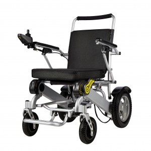 12″ hjul Lättviktsbärbar transportrullstol för funktionshindrade med handbromsar