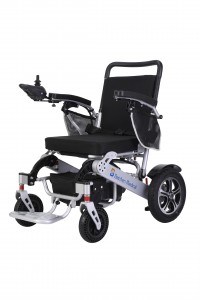 Silla de ruedas eléctrica portátil para discapacitados, ligera, de acero, plegable, de aleación de aluminio, con batería de litio