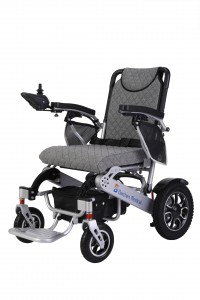 Backrest ປັບອັດຕະໂນມັດ 12 ນິ້ວ Fauteuil Roulant Electrique Folding Electric Power Wheelchair