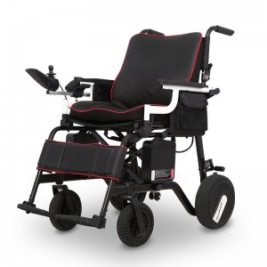 Складаная інвалідная каляска з дыстанцыйным кіраваннем, электрычная лёгкая электрычная інвалідная каляска