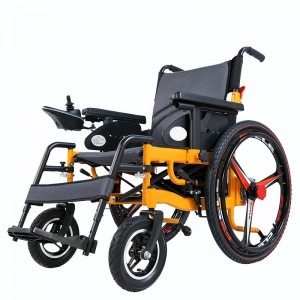 Cadira de rodes elèctrica motoritzada esportiva plegable lleugera portàtil