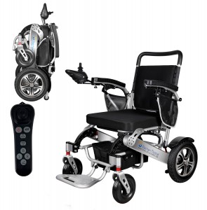 Cadeira de rodas manual plegable de aliaxe de aluminio lixeira e económica para persoas con discapacidade