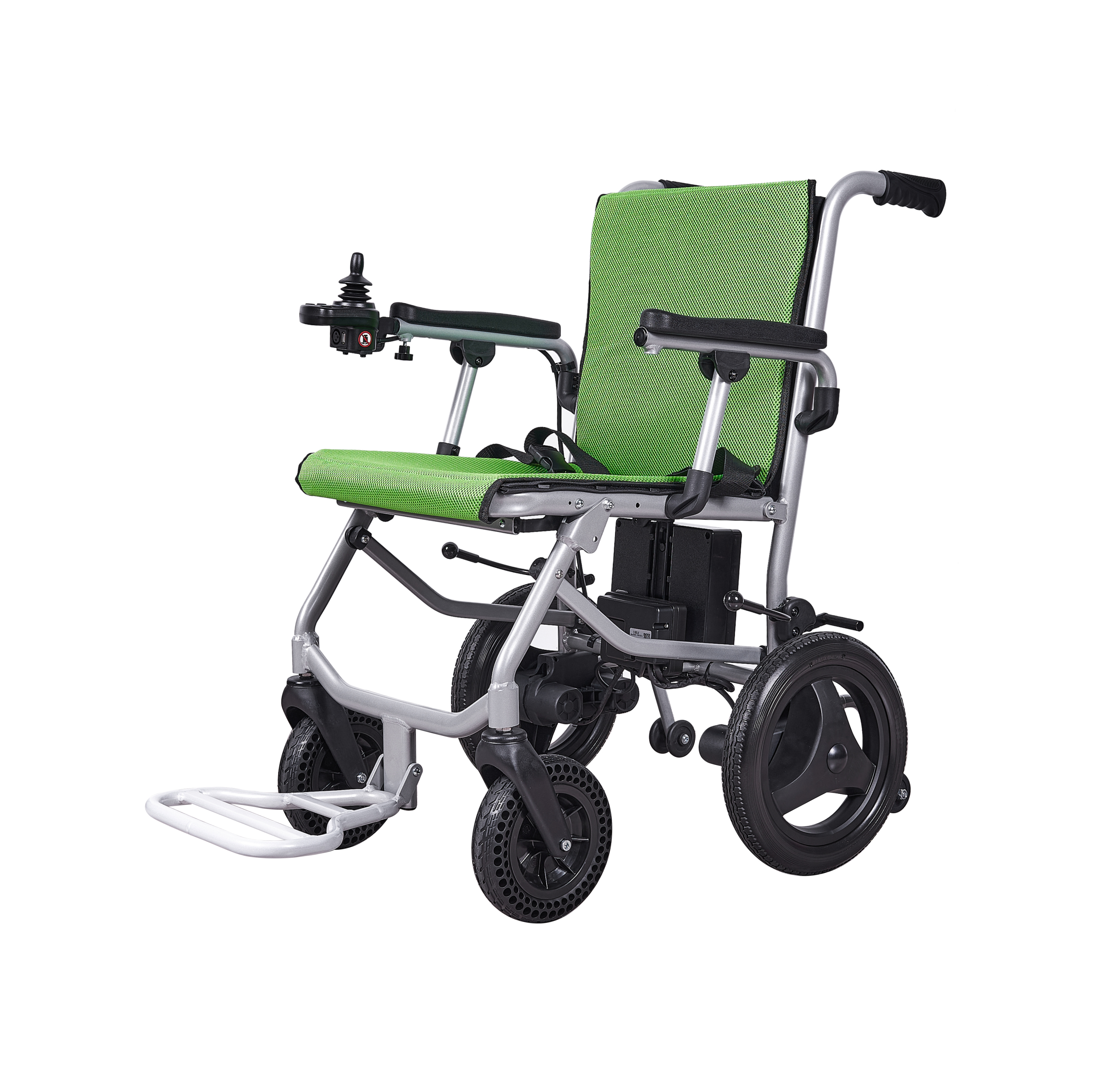 ລໍ້ຫລັງລໍ້ມໍເຕີ 12 ນິ້ວ ພັບໄຟຟ້າ Cerebral Palsy Portable Wheelchair ຜູ້ໃຫຍ່